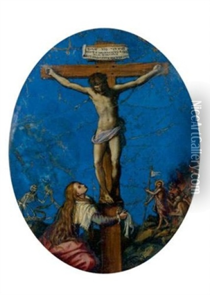 Sainte Madeleine Au Pied De La Croix Oil Painting - Alessandro di Cristofano Allori
