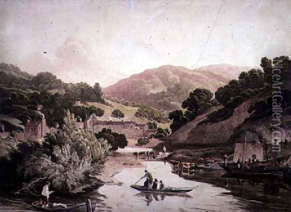 River Scene in Devonshire Oil Painting - John James Chalon