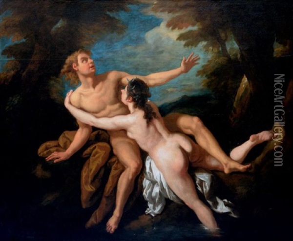 Salmacis Et Hermaphrodite Oil Painting - Jean Francois de Troy