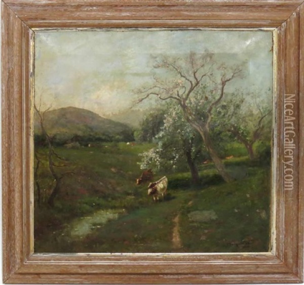 Cows Under Apple Trees Oil Painting - Edward B. Gay