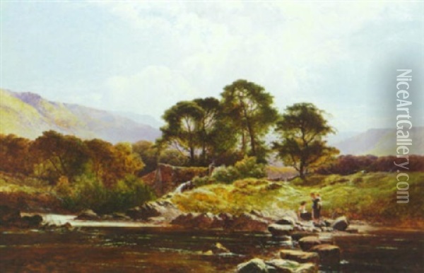 The Way To The Mill, N. Wales Oil Painting - Henry John Boddington