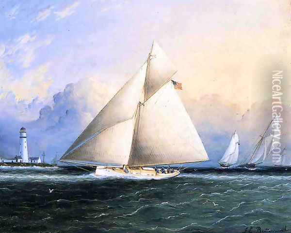 Yacht Race Oil Painting - James E. Buttersworth