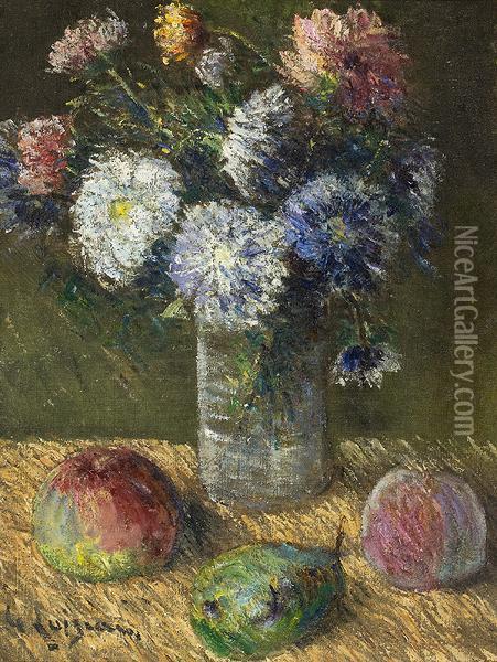 Bouquet De Fleurs Et Fruits Oil Painting - Gustave Loiseau