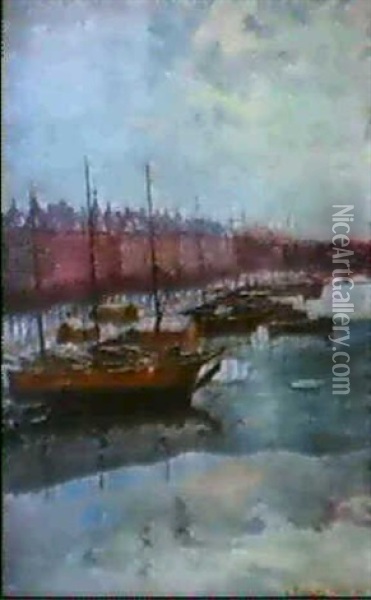 Motiv Fran Stockholm Oil Painting - Anund Emanuel