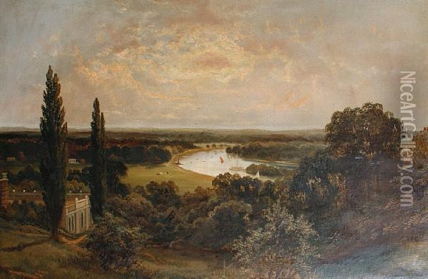 The Thames From Richmond Hill Oil Painting - J. Lewis