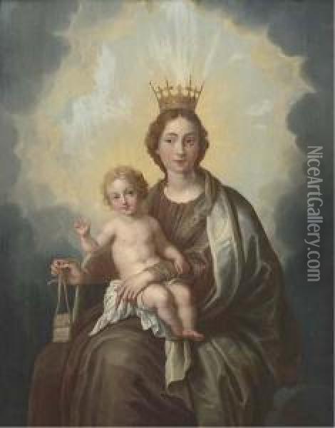 The Virgin And Child Oil Painting - Abraham Jansz. van Diepenbeeck