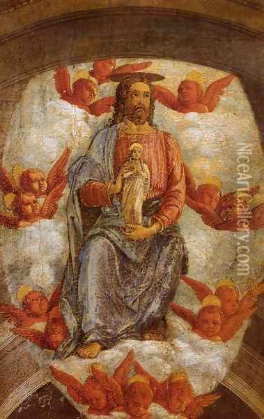 Christ Welcoming the Virgin in Heaven Oil Painting - Andrea Mantegna