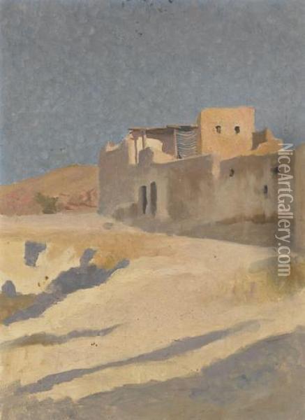 Algerisches Dorf Am Wustenrand Oil Painting - John Pierre Simonet