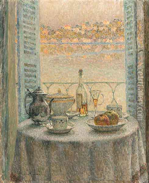 La table ronde Oil Painting - Henri Eugene Augustin Le Sidaner