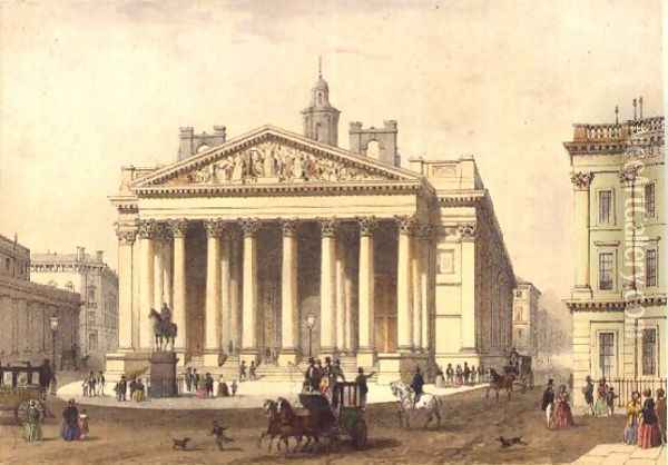 The Royal Exchange, engraved by Charles-Claude Bachelier fl.1830-60, pub. 1854 by E. Gambart and Co. Oil Painting - Thomas Hosmer Shepherd