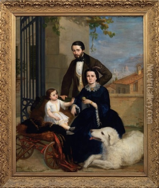 Ritratto Di Famiglia Oil Painting - Serafino de Tivoli