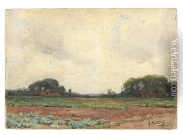 Across The Fields, Laren, Holland Oil Painting - Anna Althea Hills