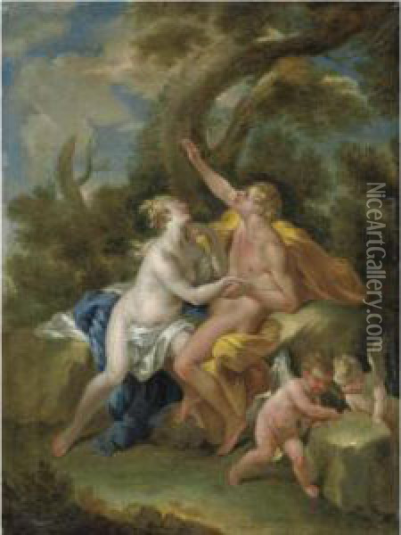 Angelica E Medoro Oil Painting - Michele Da Parma (see Rocca)