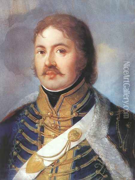 Portrait of Count Jozsef Karolyi before 1803 Oil Painting - Janos Mihaly Hesz