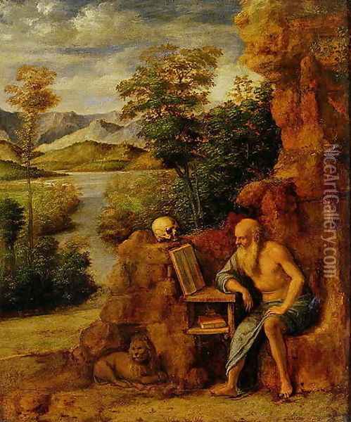 St. Jerome, c.1500 Oil Painting - Giovanni Battista Cima da Conegliano