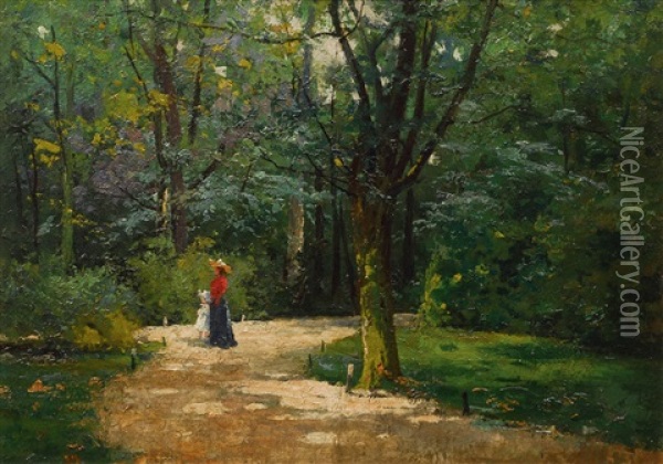 Taking A Walk Oil Painting - Theodor Ohlsen
