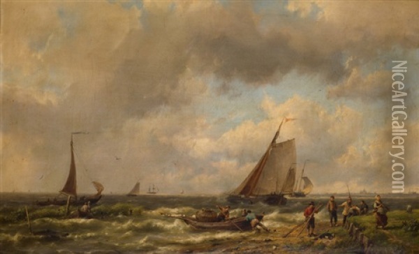 Marina Oil Painting - Hermanus Willem Koekkoek