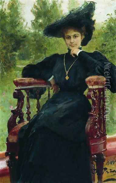 Portrait of actress Maria Fyodorovna Andreyeva Oil Painting - Ilya Efimovich Efimovich Repin
