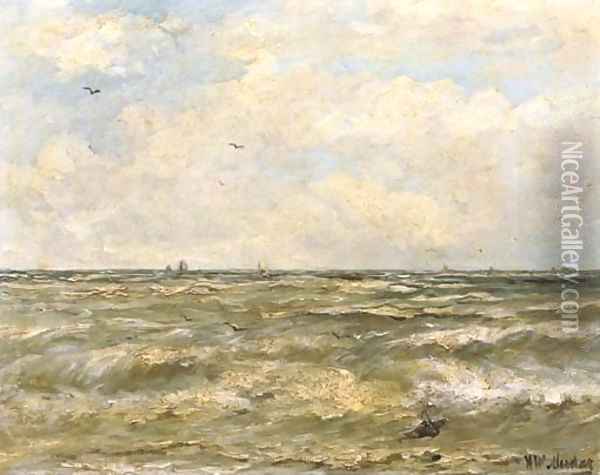 On open water Oil Painting - Hendrik Willem Mesdag