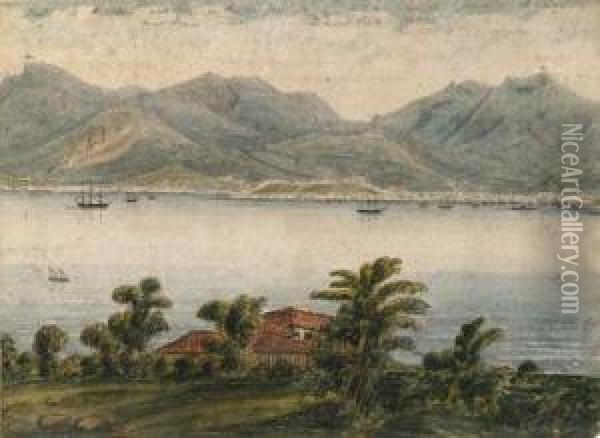 Two Panoramic Views Of The Bay And City Of Rio De Janeiro Oil Painting - Edmund Pink