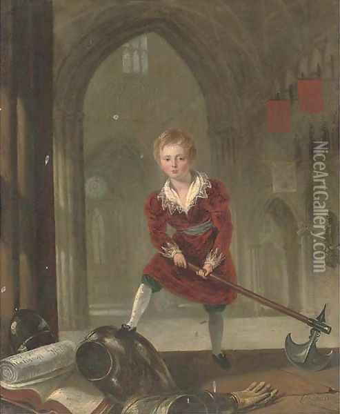 The prophesy of the Valiant Knight Archibald with the axe Oil Painting - Sir William Charles Ross