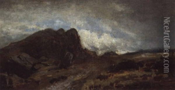 Gebirgslandschaft Unter Zuziehenden Wolken Oil Painting - Heinrich Vosberg