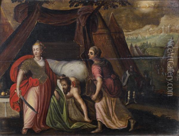 Judith Et Holopherne Oil Painting - Master Of The Prodigal Son