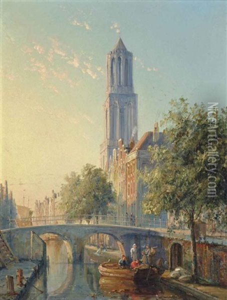 Utrecht, Holland Oil Painting - William Raymond Dommersen