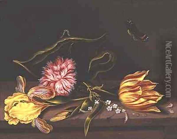 Still Life of Flowers on a Table Oil Painting - Abraham Bosschaert