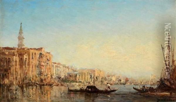 Gondole Traversant Le Grand Canal Oil Painting - Felix Ziem