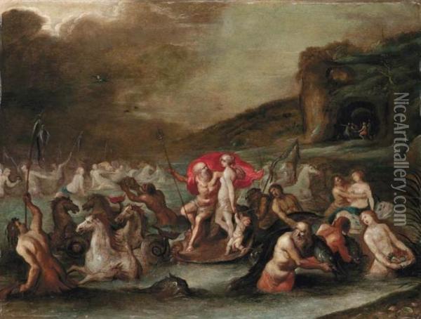 Trionfo Di Nettuno E Anfitrite Oil Painting - Frans II Francken