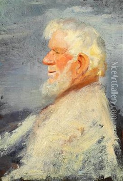 Gammel Fisker Med Hvidt Skaeg Oil Painting - Anna Kirstine Ancher