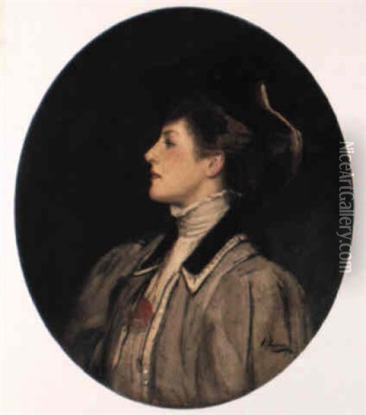 Portrait Of Miss Maggie Teyte Oil Painting - John Lavery