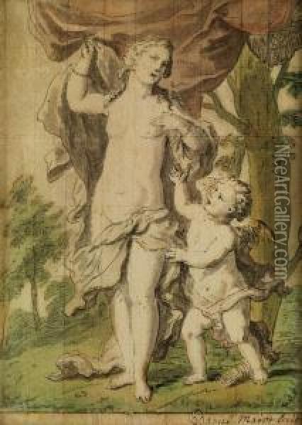 Venus Und Amor Oil Painting - Daniel the Elder Marot