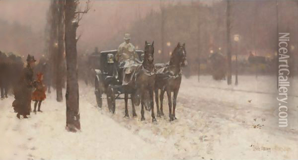 Paris, Winter Day Oil Painting - Frederick Childe Hassam