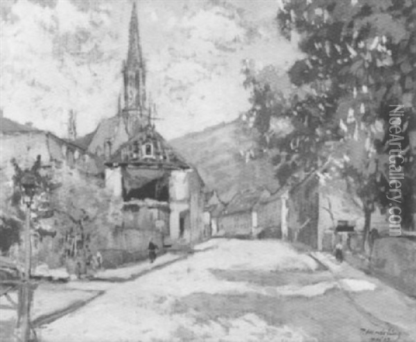Village De Than En Alsace Oil Painting - Paul Madeline
