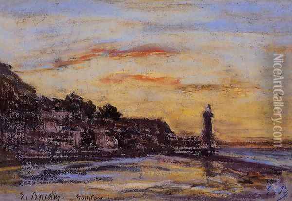 The Honfleur Lighthouse Oil Painting - Eugene Boudin