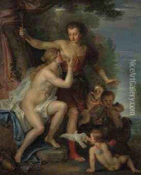 Venus And Adonis Oil Painting - Louis Galloche