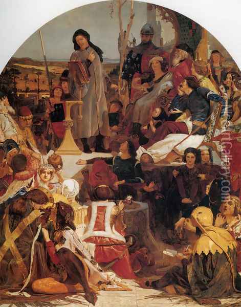 Chaucer at the Court of Edward III 2 Oil Painting - Ford Madox Brown