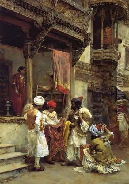 The Silk Merchants Oil Painting - Edwin Lord Weeks