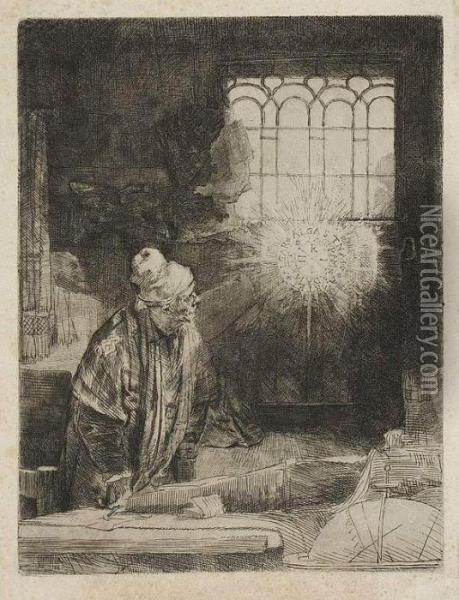 Uczony W Swojej Pracownik (faust) Oil Painting - Rembrandt Van Rijn