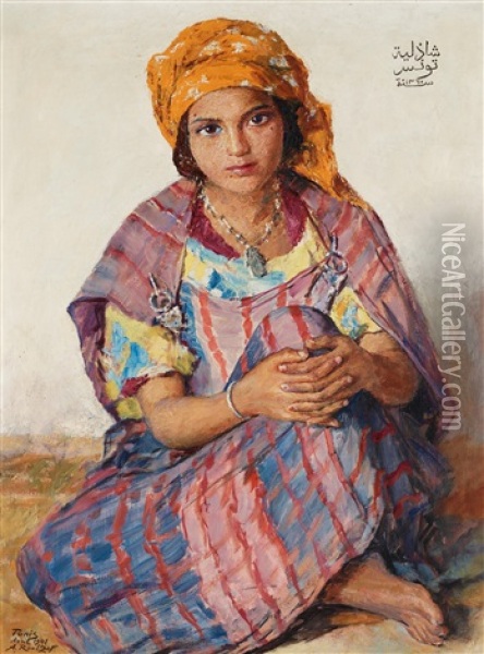Bedouoine Chadlia Oil Painting - Alexandre Roubtzoff