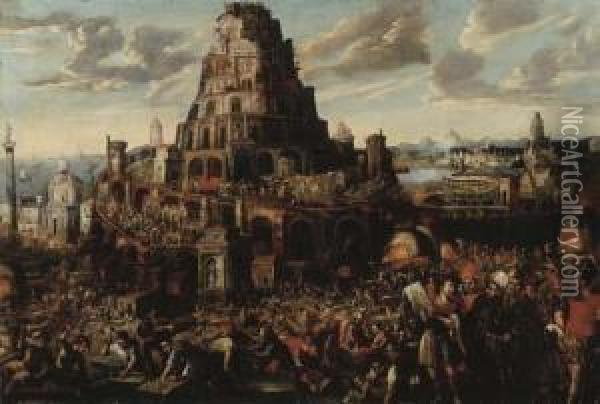 The Tower Of Babel Oil Painting - Gillis van Valckenborch