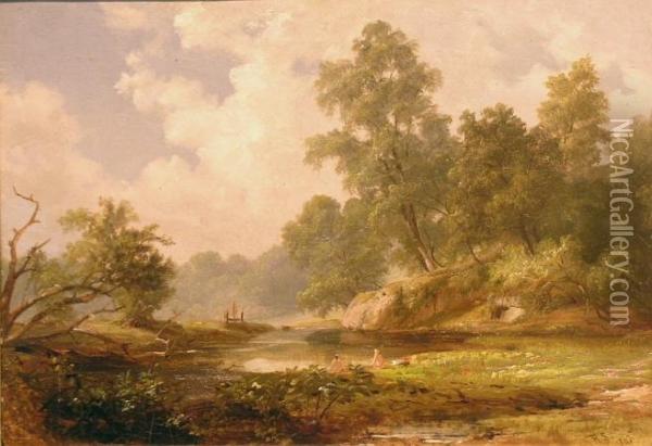 The Dam At Branchtown Oil Painting - William Russell Smith