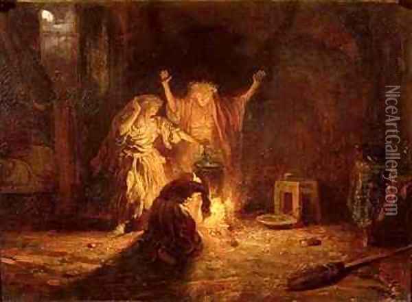The Witches in Macbeth Oil Painting - Alexandre Gabriel Decamps