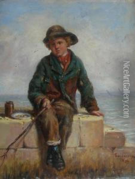 On The Pier Oil Painting - Robert Sanderson