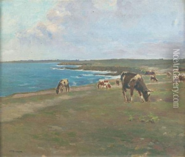 Vaches Au Paturage Oil Painting - Joseph Felix Bouchor