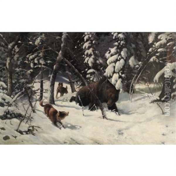 The Hunt Oil Painting - Illarion Mikhailovch Pryanishnikov