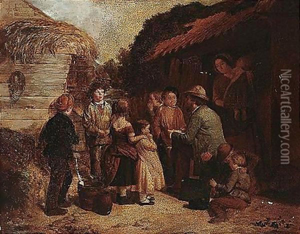 Gathering Round Oil Painting - William Hemsley