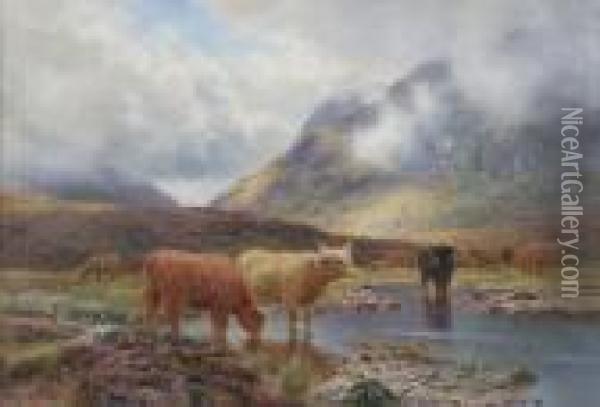 On Rannoch Moor Oil Painting - Louis Bosworth Hurt